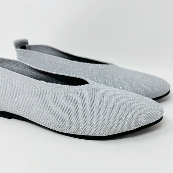 Bernie Mev New‎ York Metallic Silver Slip On Ballet Flat 5.5 (36) Pointed Toe - Picture 2 of 12